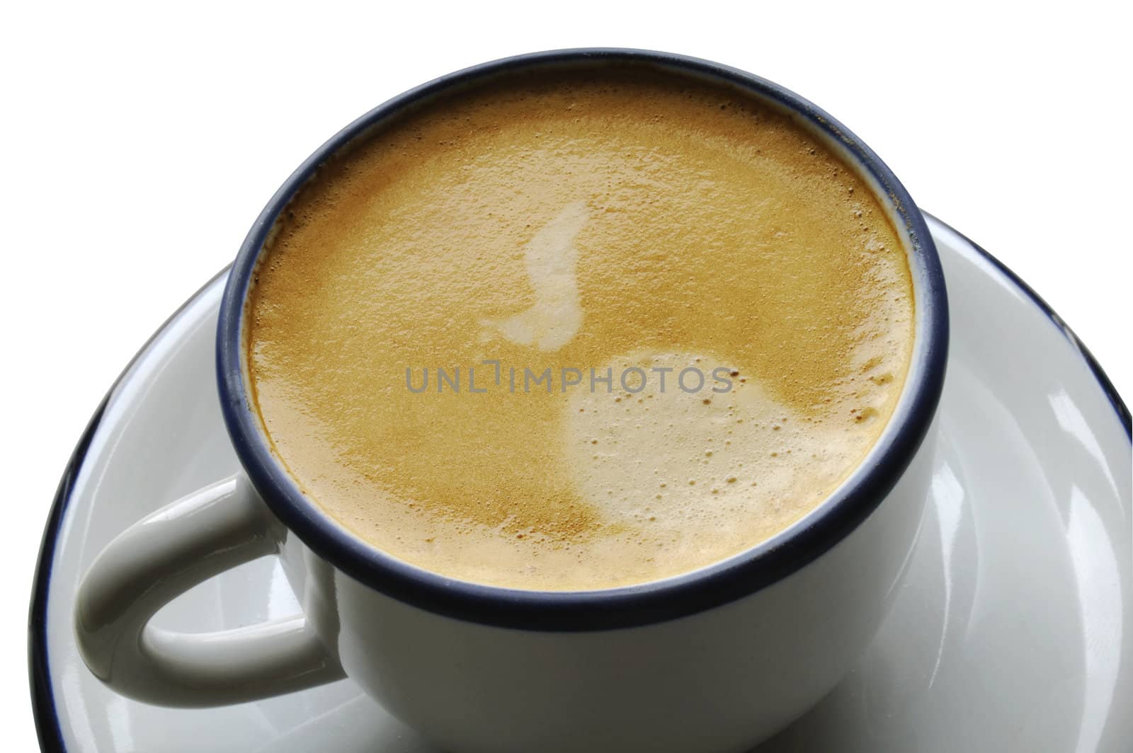 A macro shot of an early morning cup of real coffee, lit from behind. (Clipping path included)