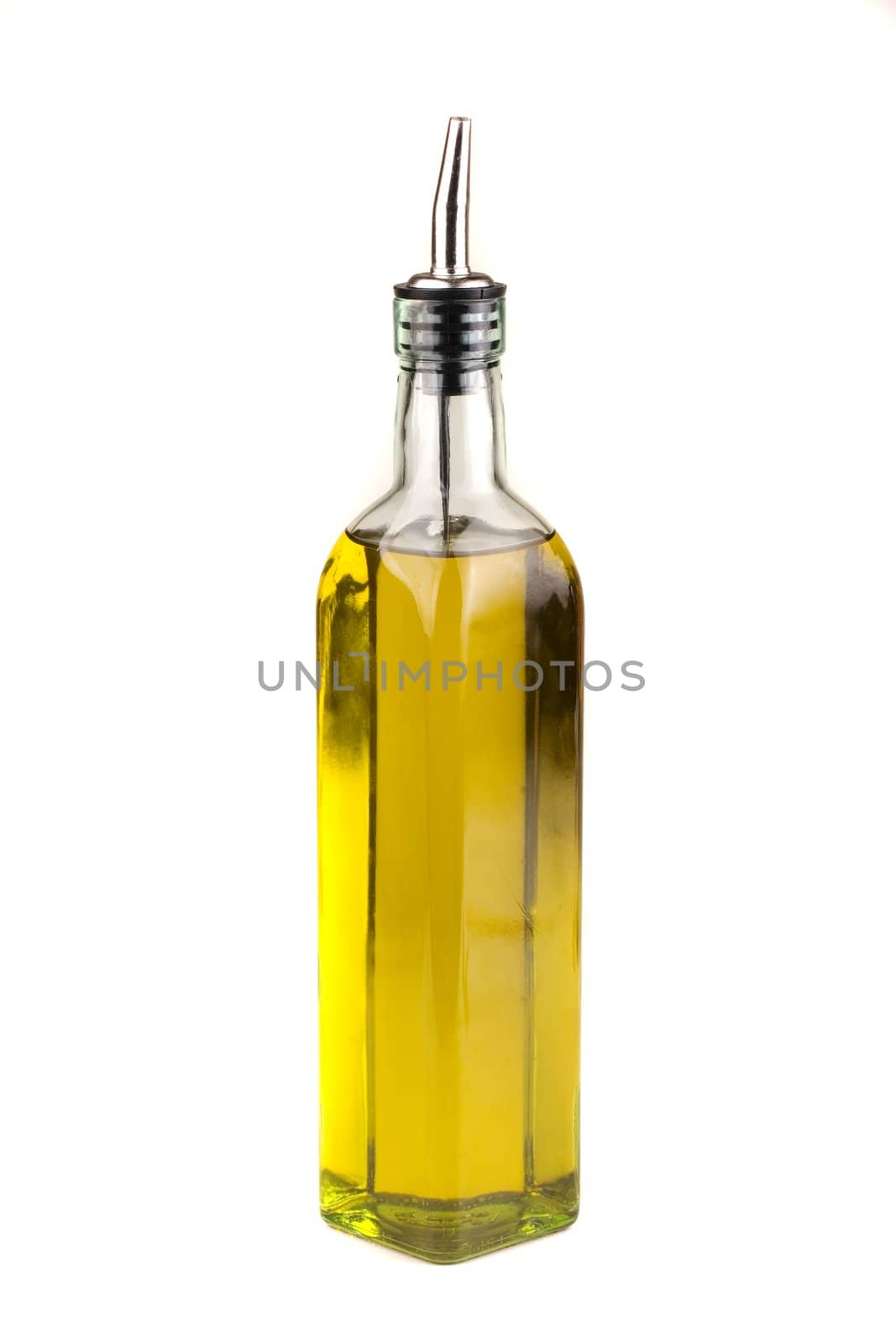 Olive oil in glass dispenser