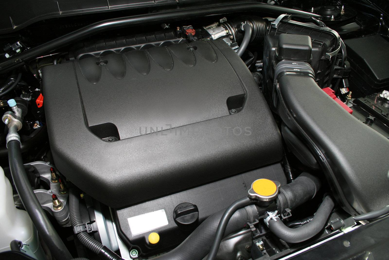 The powerful engine of the new car