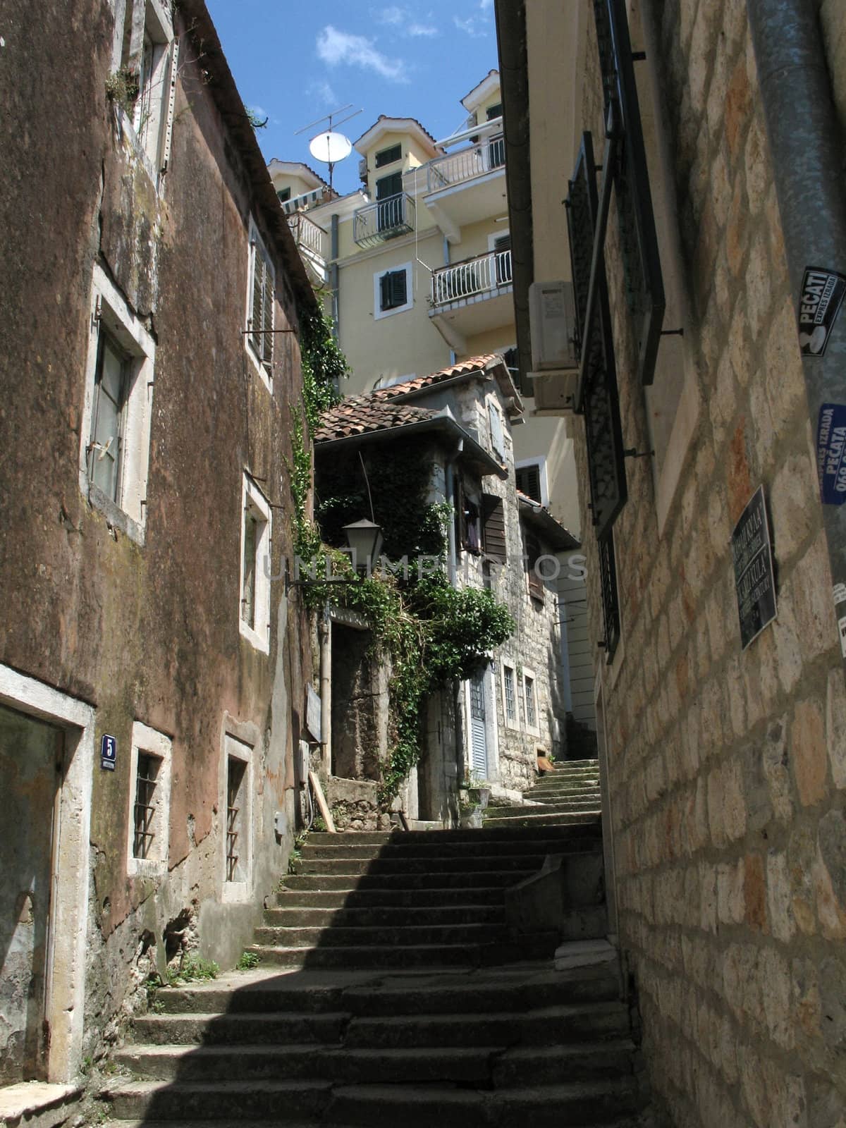 Old town street. Herceg Novi, Montenegro