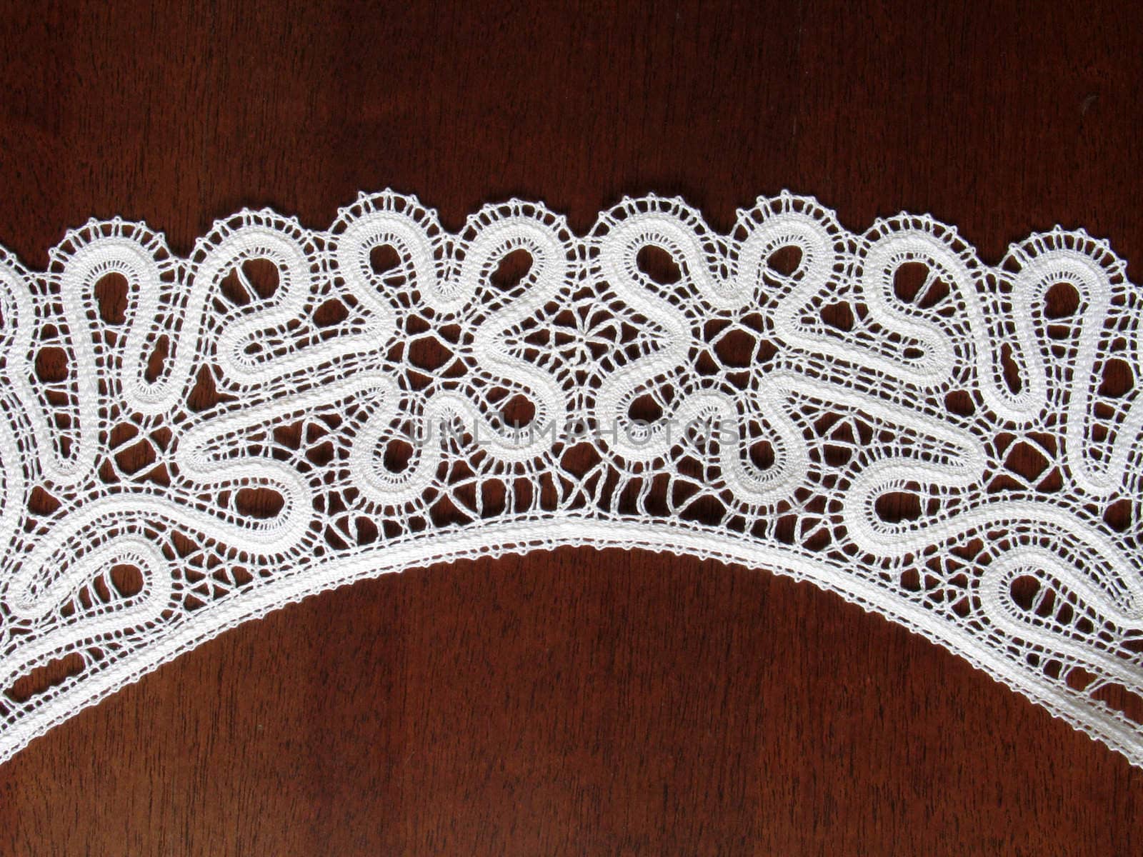 Russian bobbin lace, traditional floral design (Vologda region). Detail of collar (I'm creator)