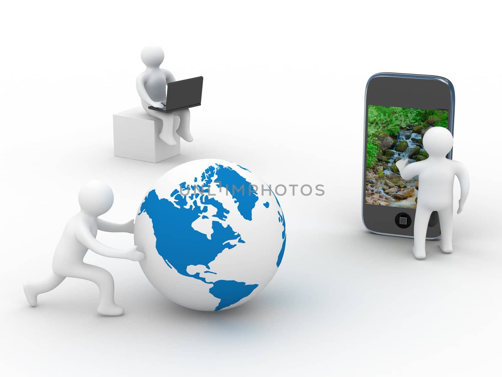 concept of global communication. Isolated 3D image