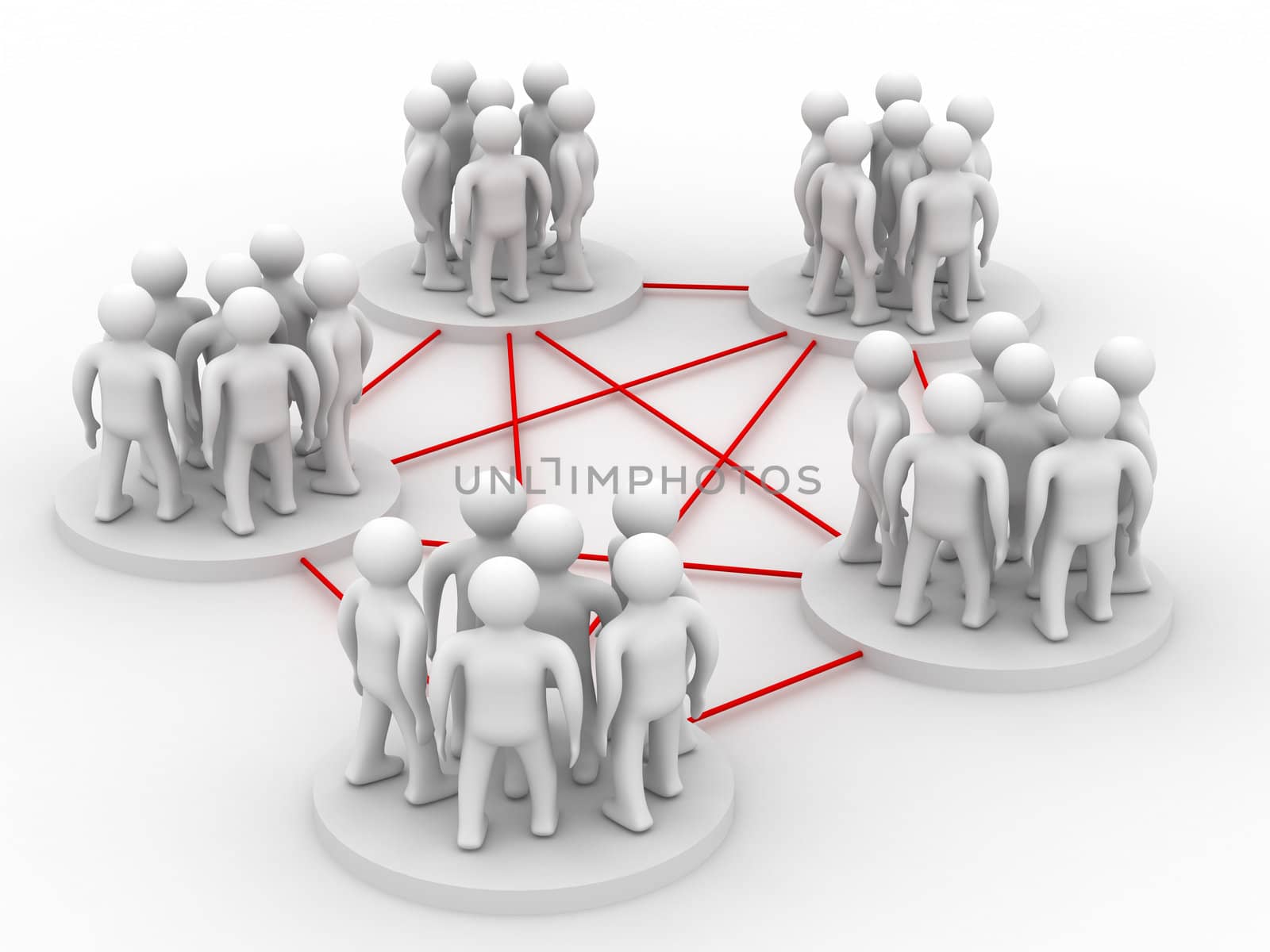 Conceptual image of teamwork. Isolated 3D image.