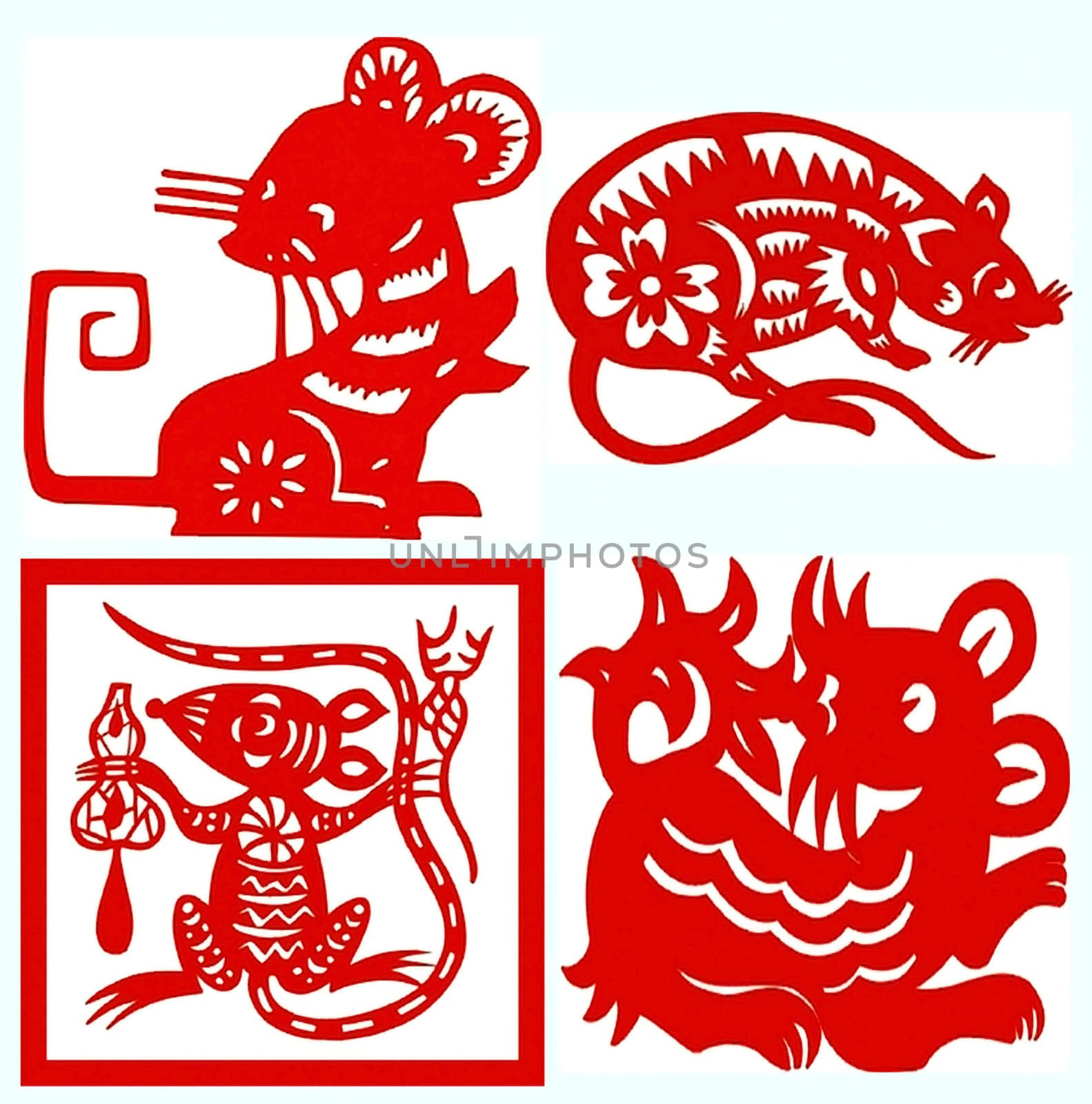 Chinese paper-cut Chinese zodiac  Mouse