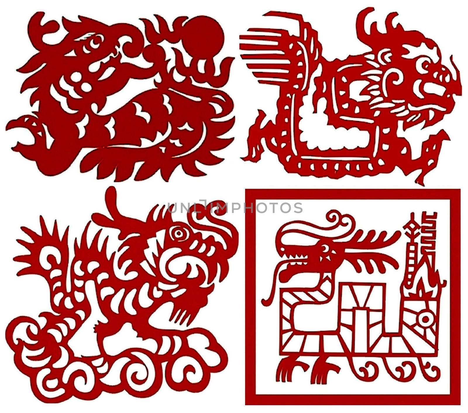 Chinese paper-cut Chinese zodiac  dragon