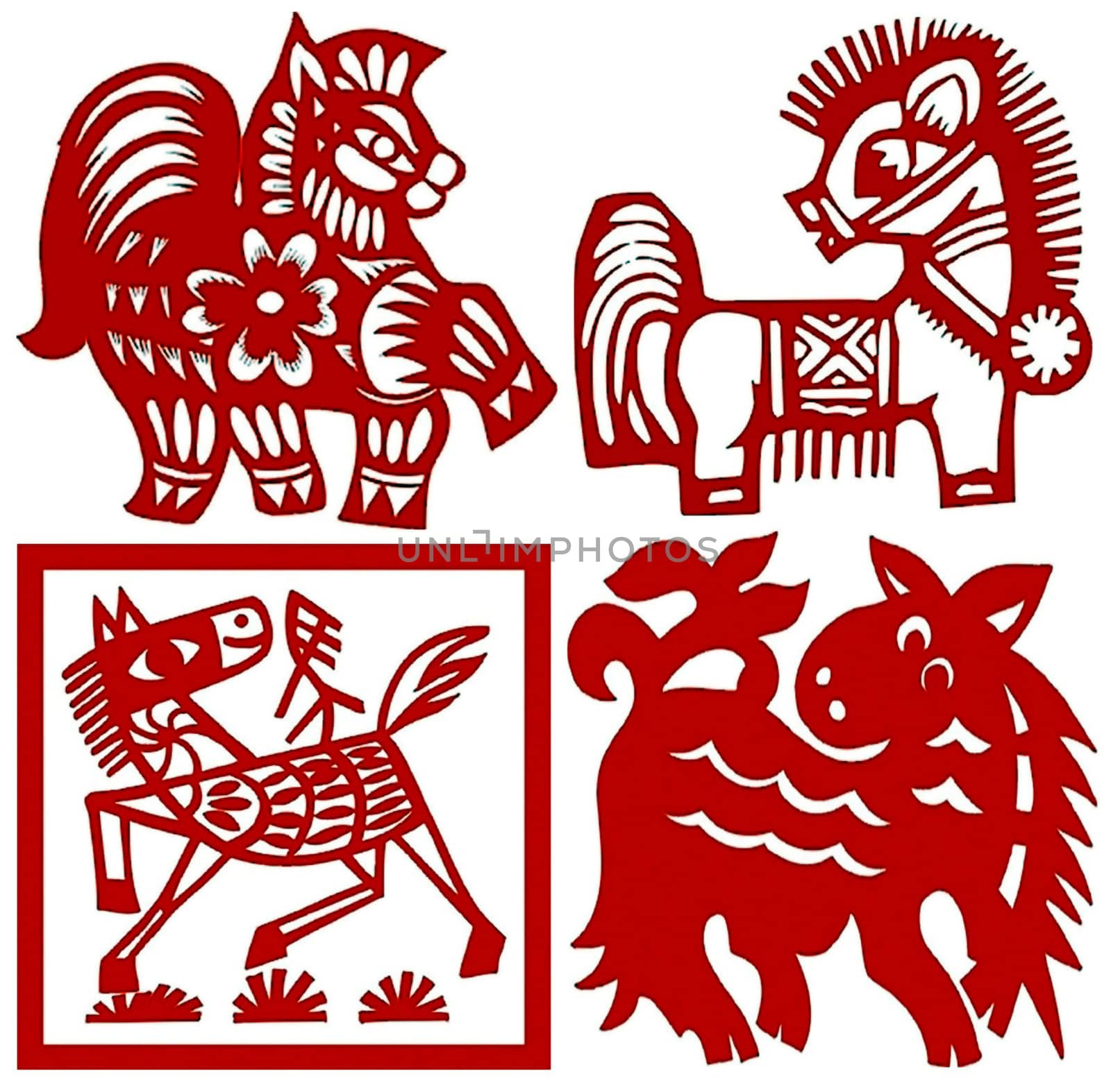 Chinese paper-cut Chinese zodiac  horse