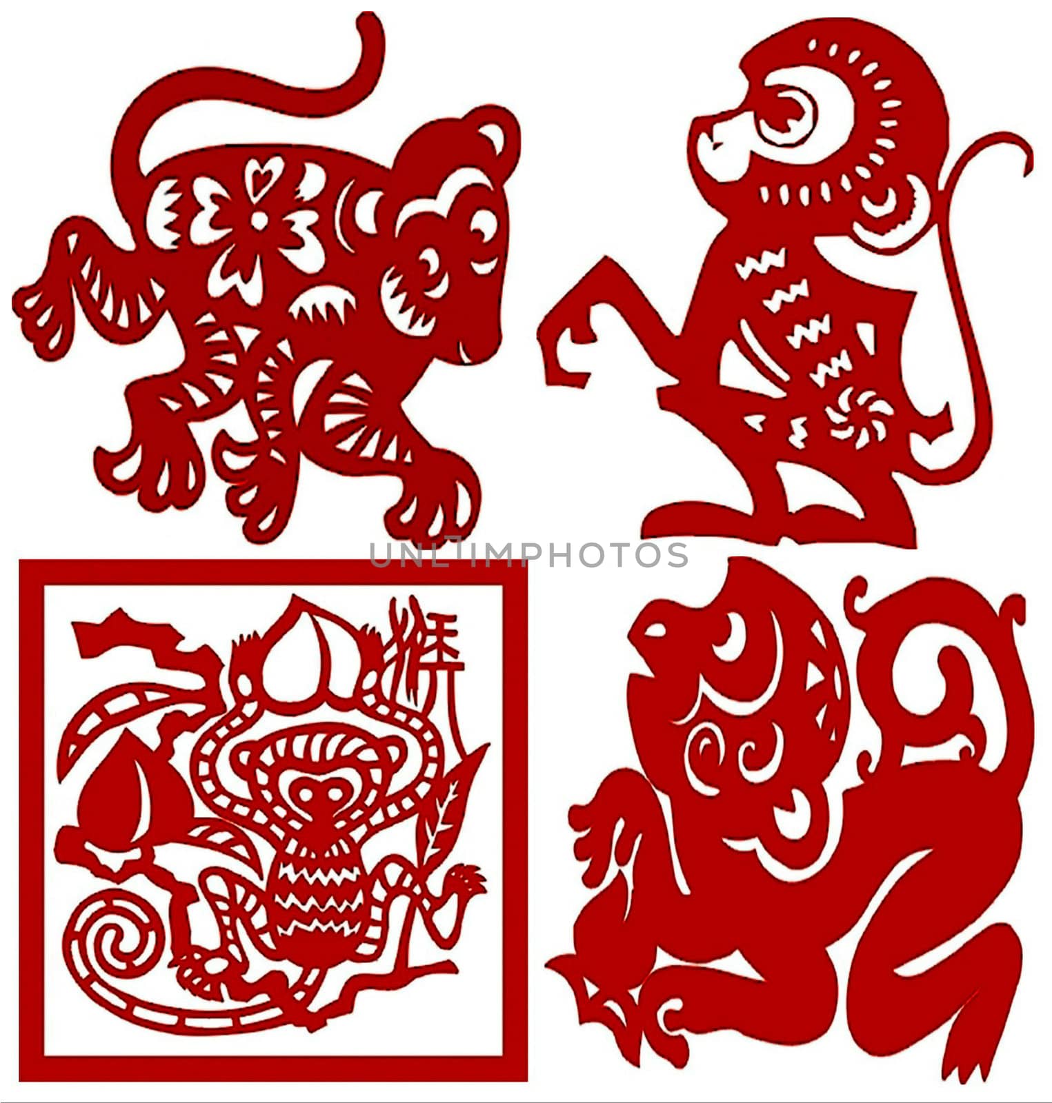 Chinese paper-cut Chinese zodiac  monkey