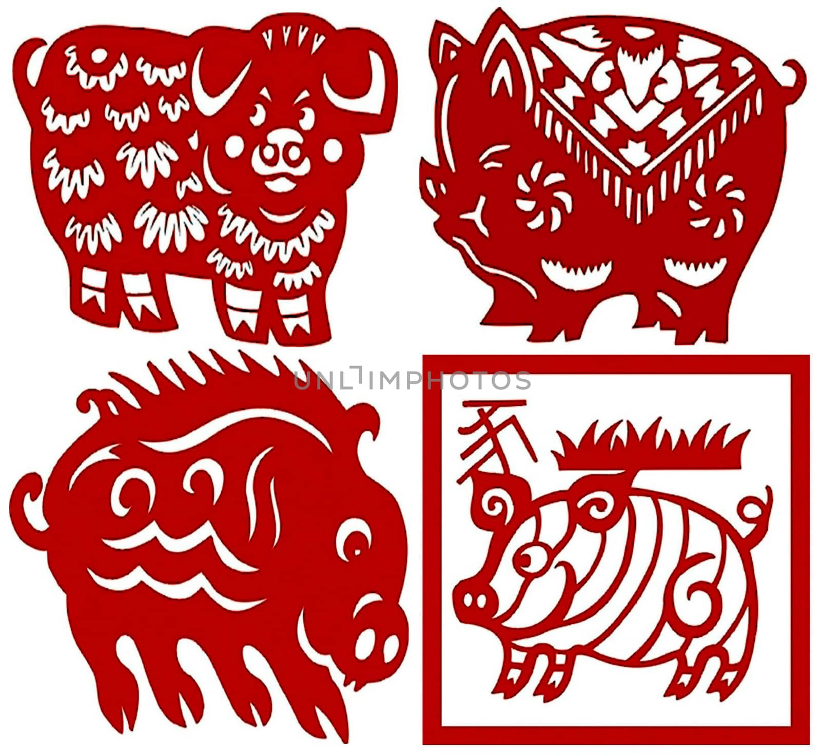 Chinese paper-cut Chinese zodiac  pig