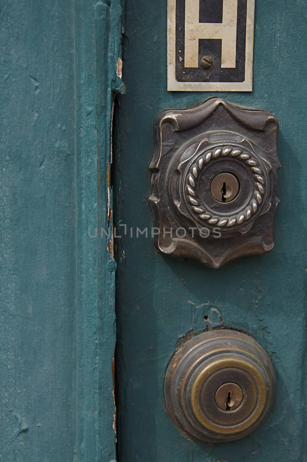Old Metal Door Lock Detail by gilmourbto2001