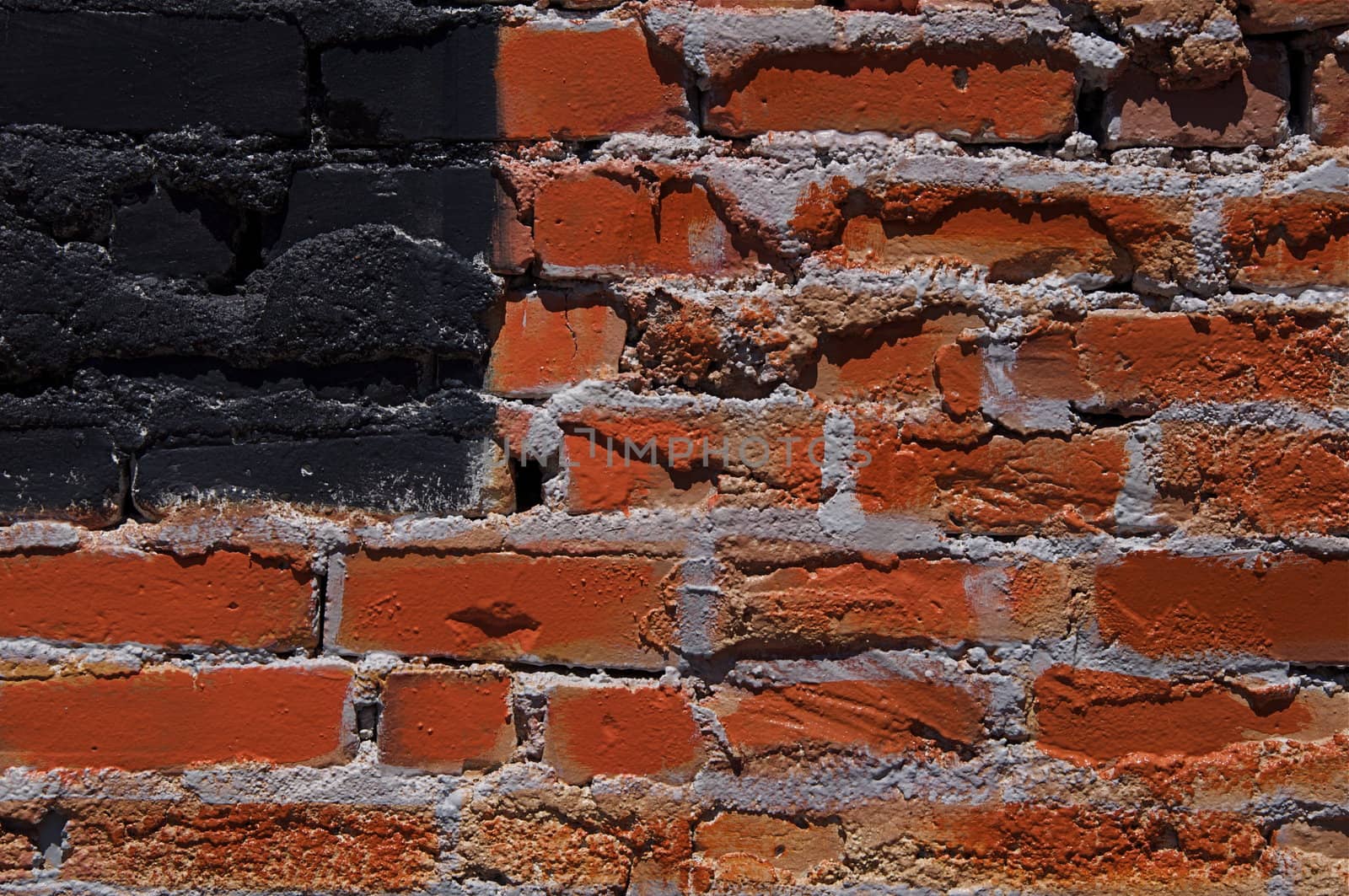 A red brick wall looks like an American Flag.