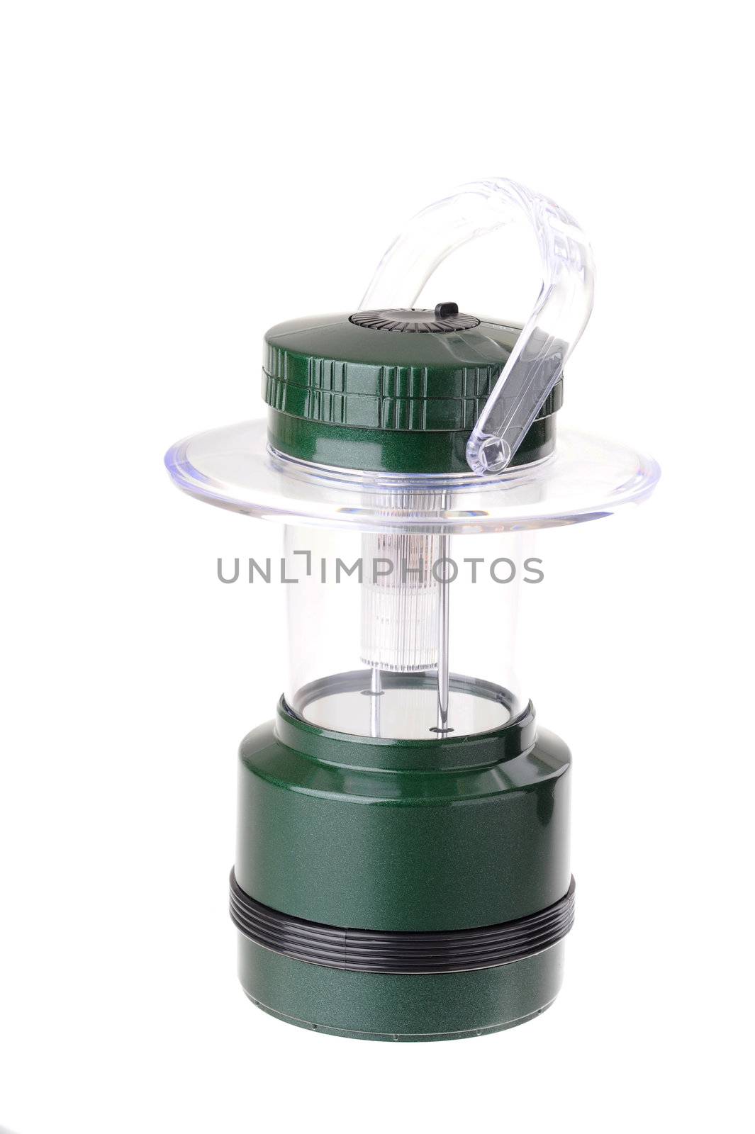 Battery operated lantern on a white background.