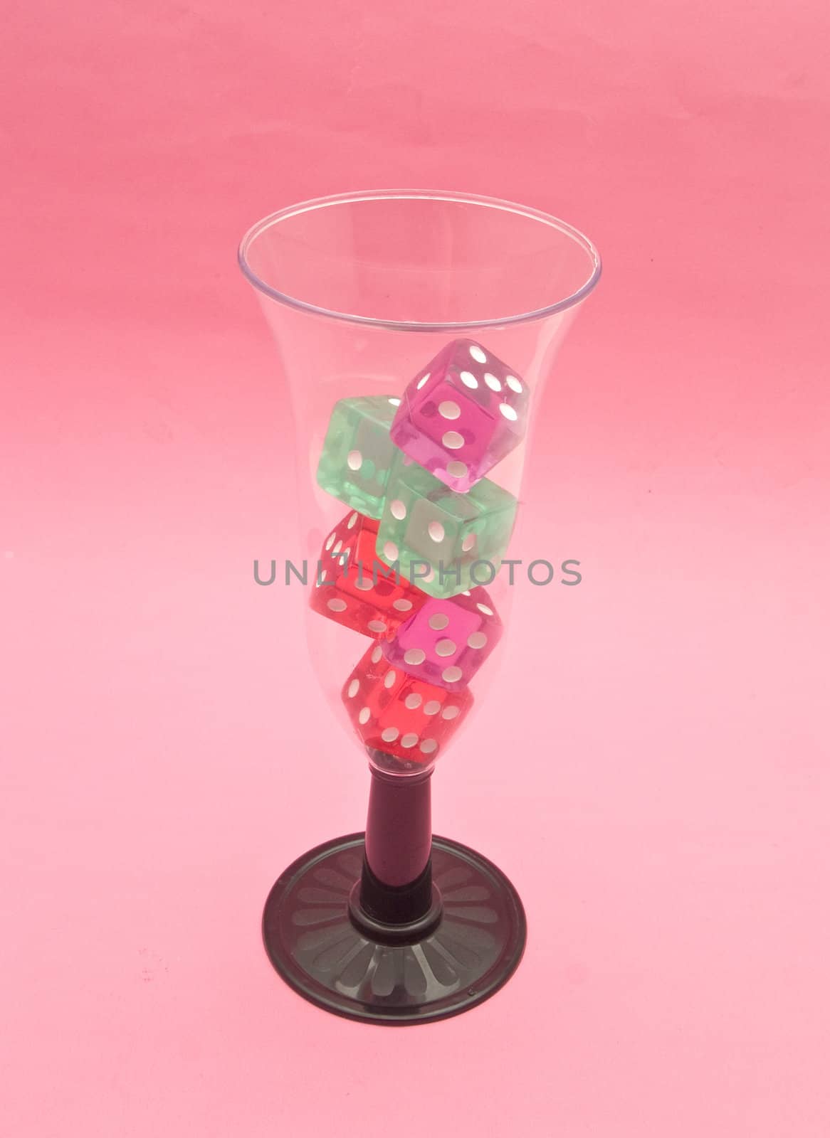 glass of champagne with dice by lauria