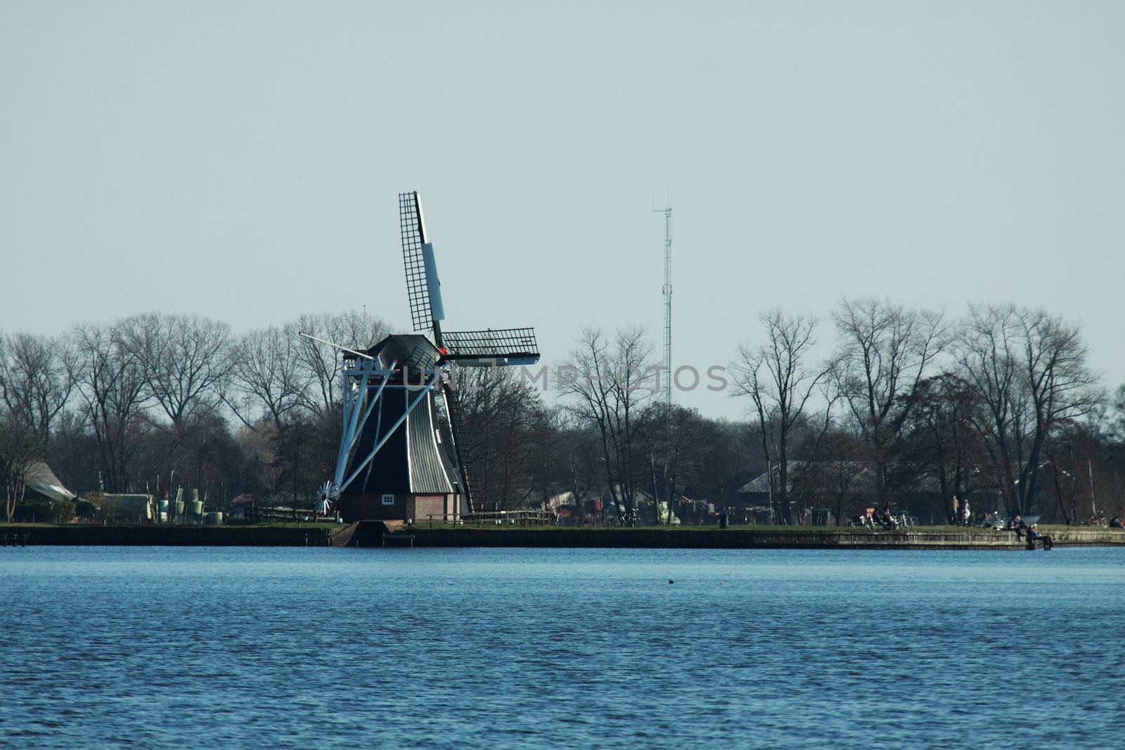 landscape with windmill