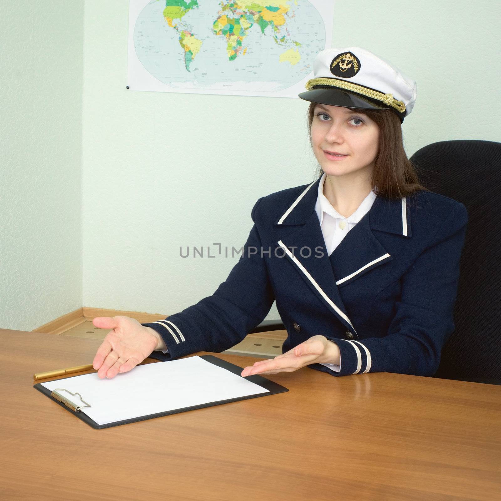 The captain suggests to sign the contract at office