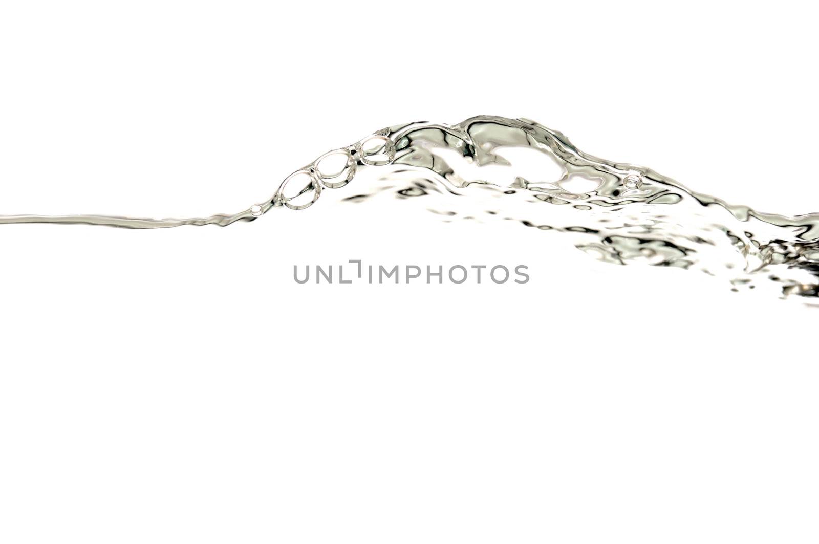 Water line on white background. 