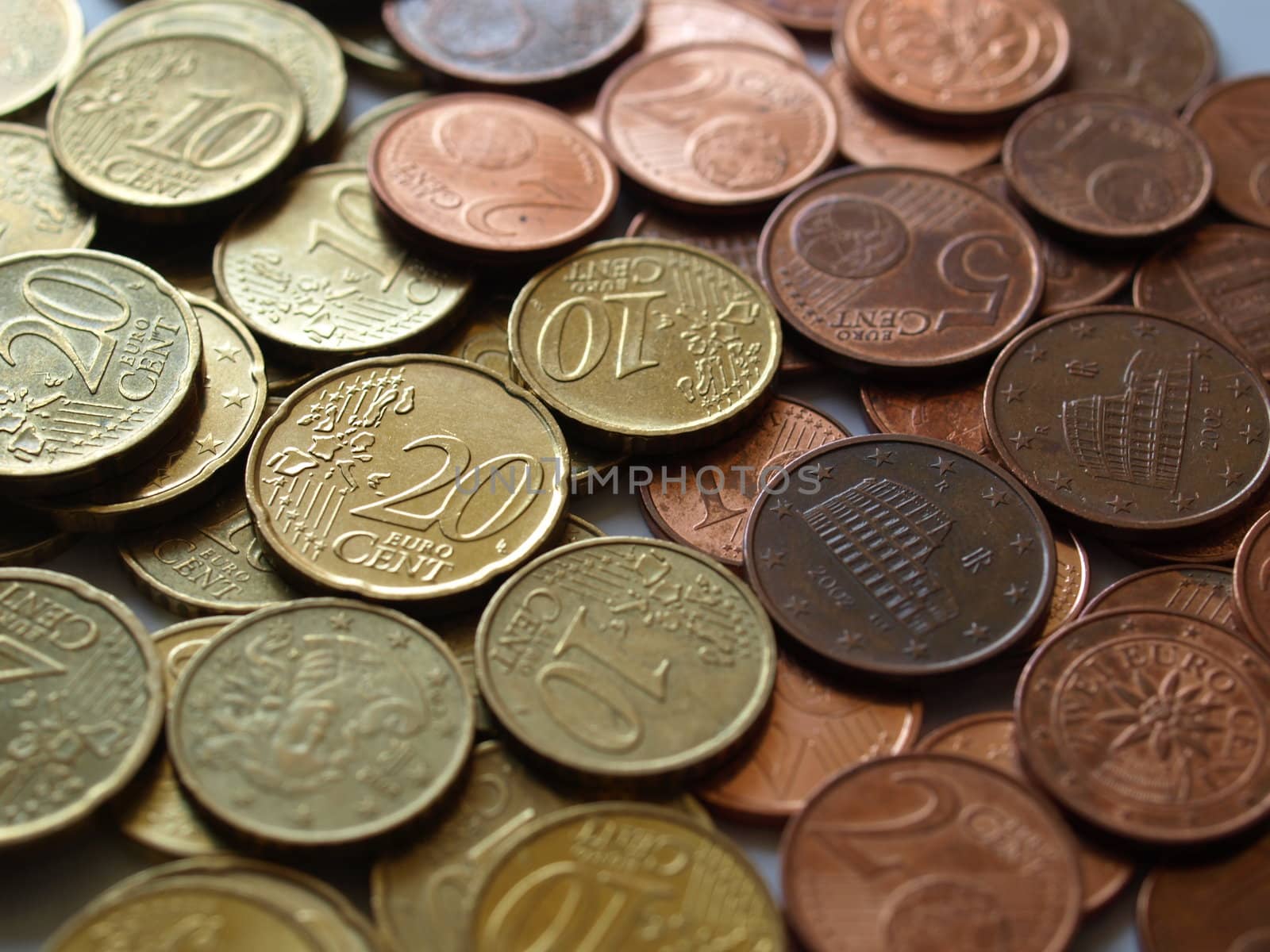 Euro coins money (European currency) useful as a background