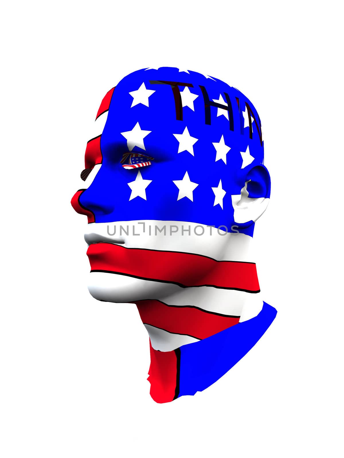 American head with the American flag on it.