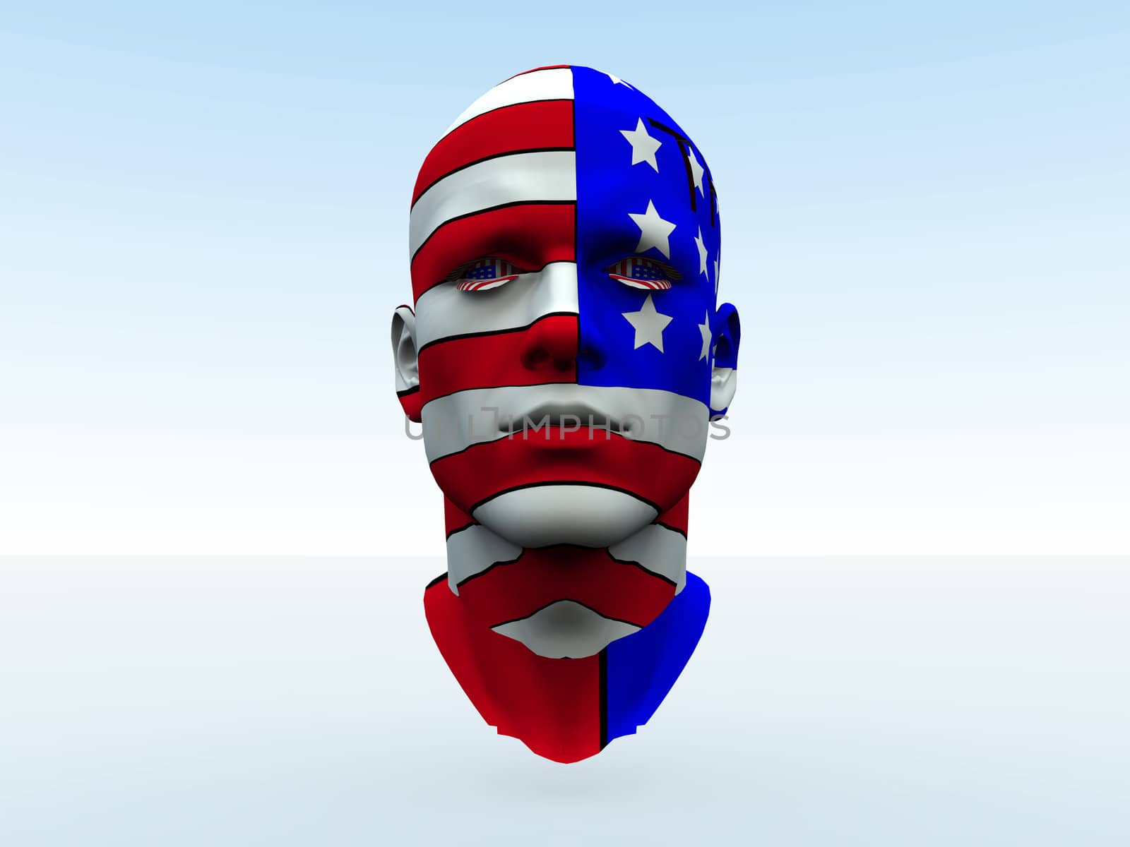 American head with the American flag on it.