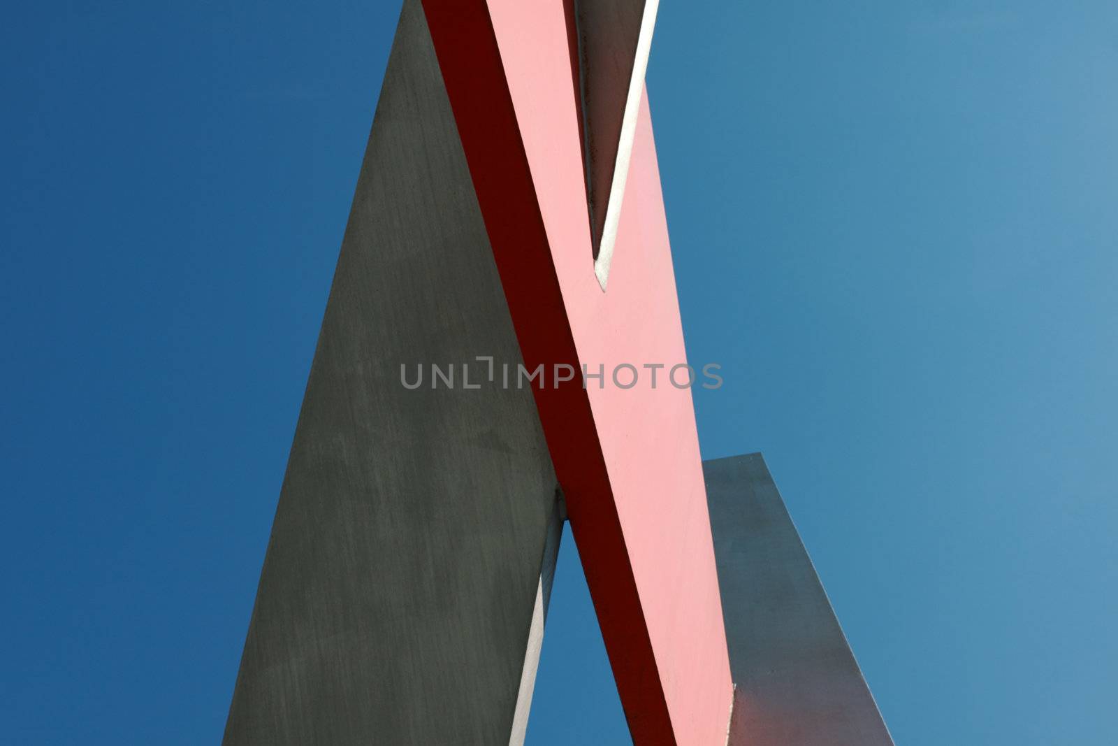 fragment of abstract monument over sky