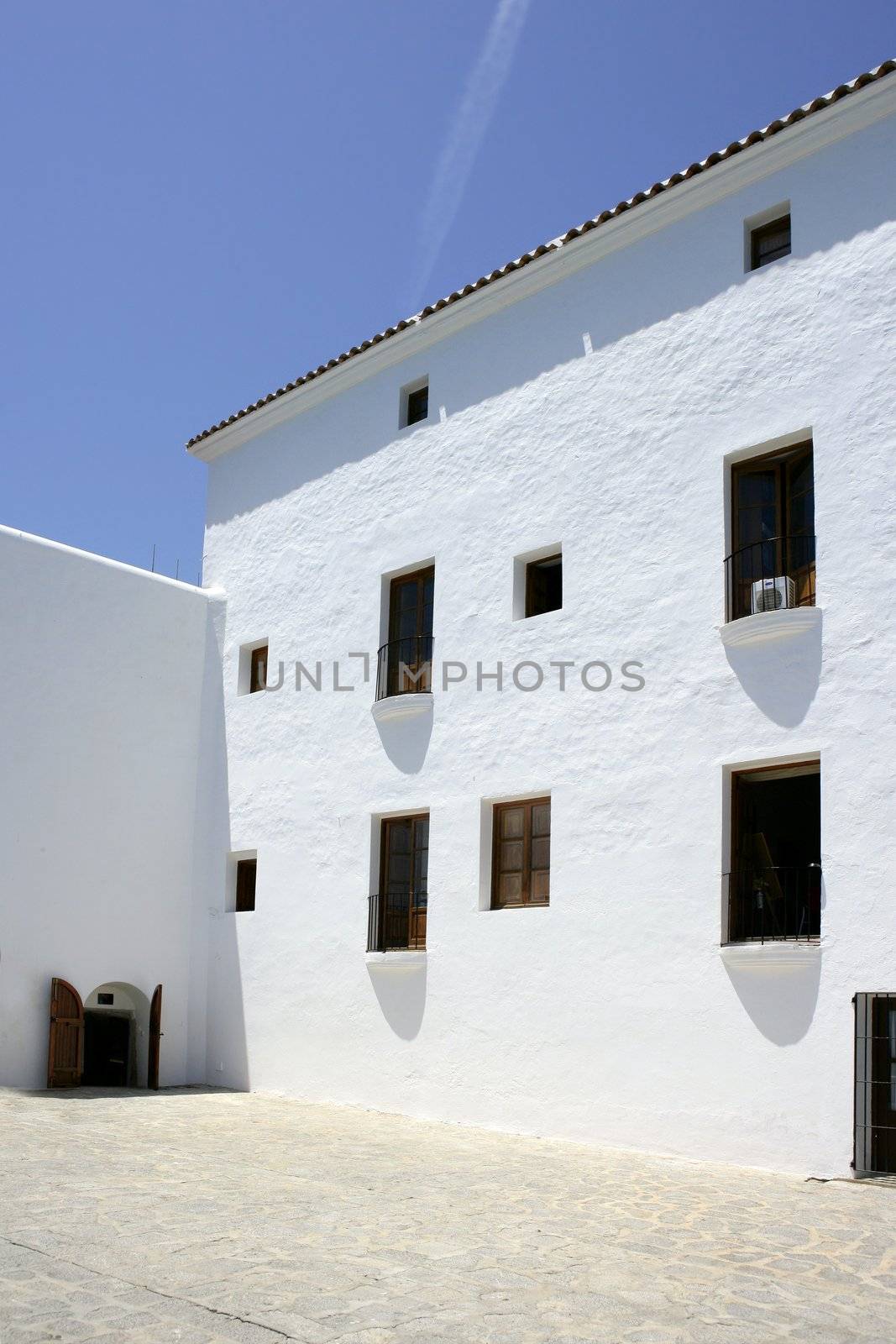 Ibiza Balearic Mediterranean white island in Spain by lunamarina