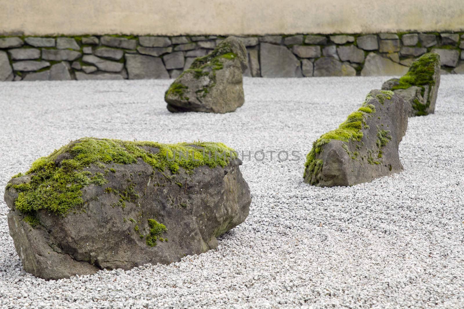 Japanese Stone and Sand Garden Closeup by Davidgn