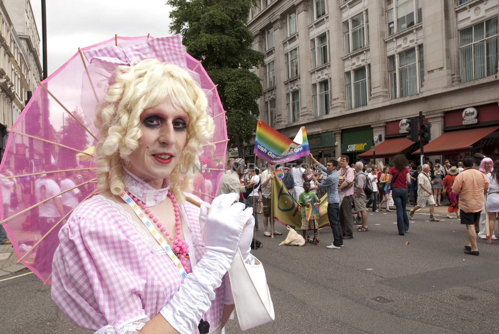 LONDON - JULY 4: Gay Pride participants in the its 37th edition July 4, 2009 in London, England.