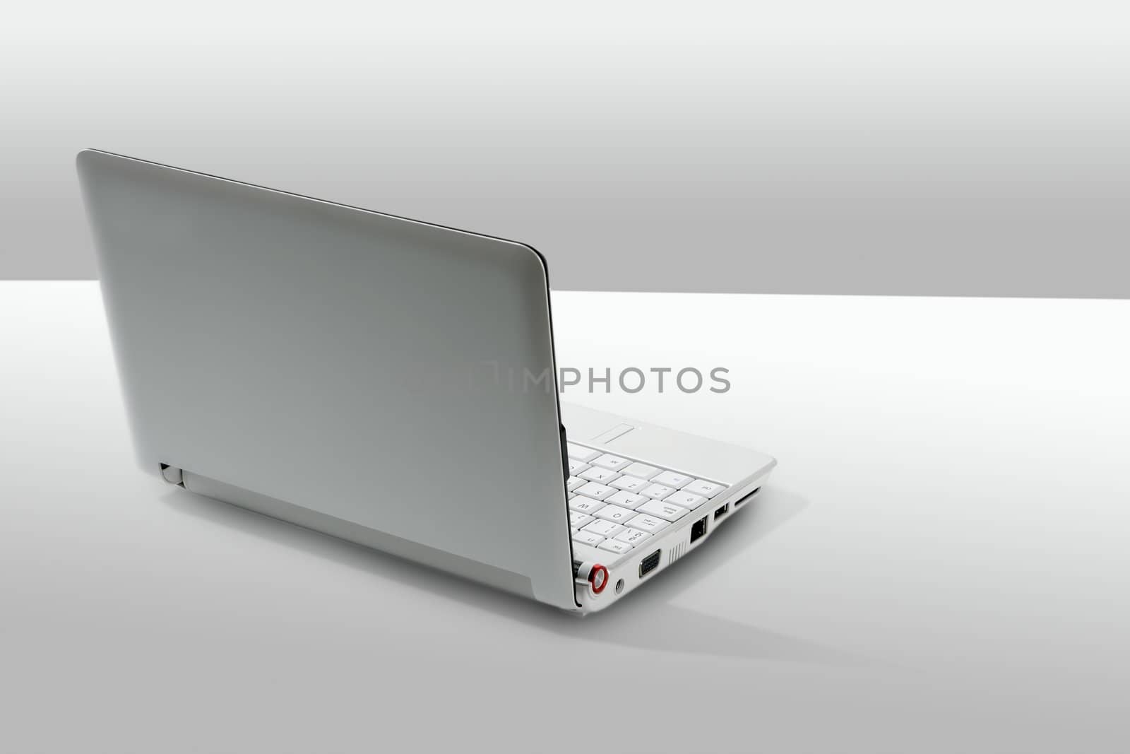 Gray laptop close up still with copy space by lunamarina