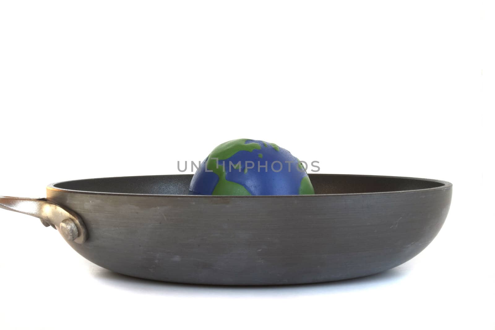  Earth sits in a Frying pan to represent Global Warming.