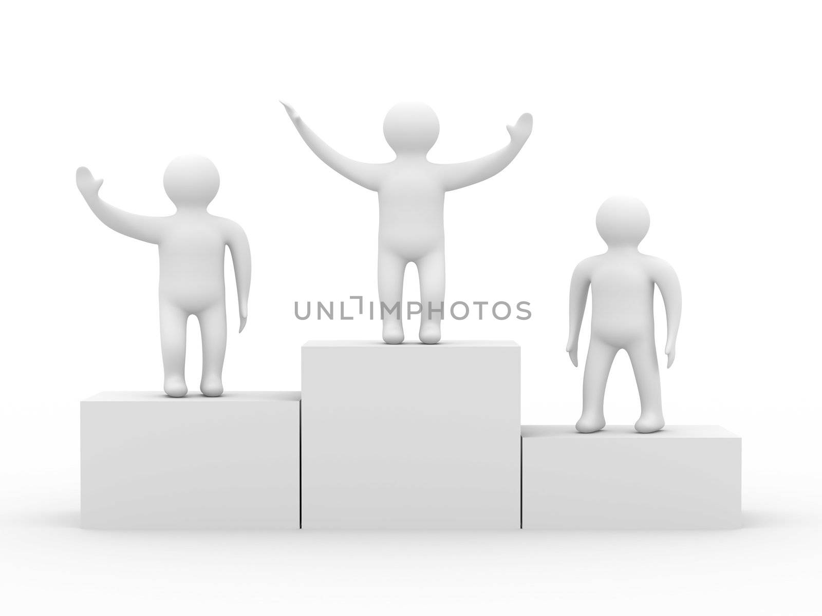 Rewarding of the winner. Isolated 3D image