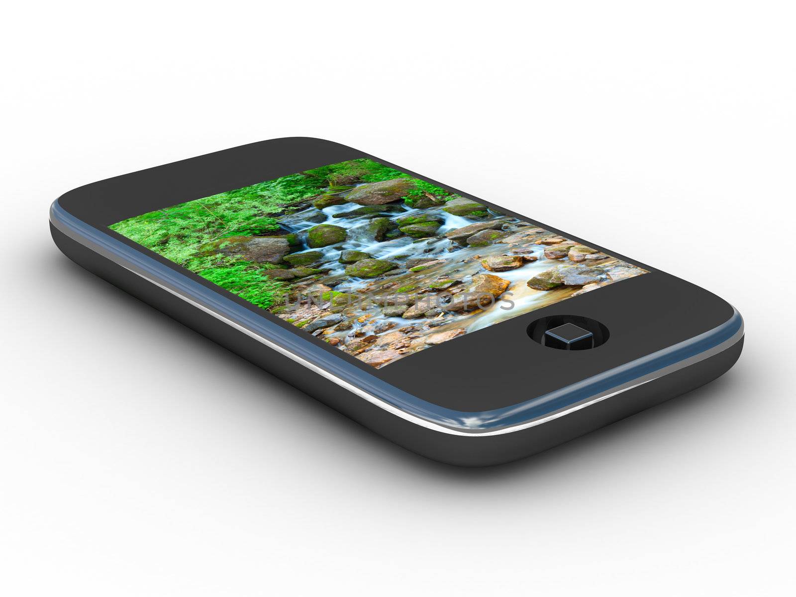 phone on white background. Isolated 3D image
