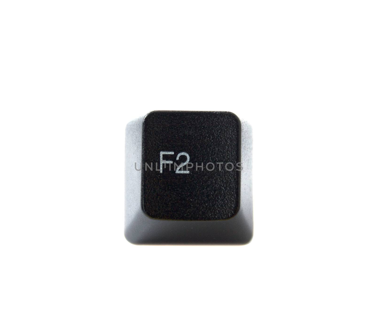The F2 key from a black computer keyboard