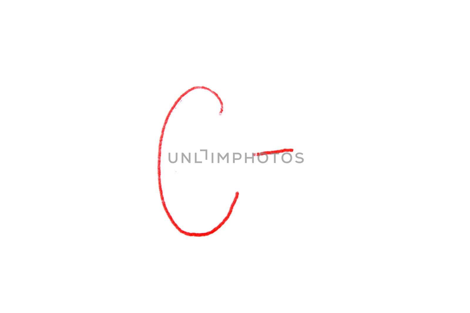 Handwritten Letter Grade C- written in red ink