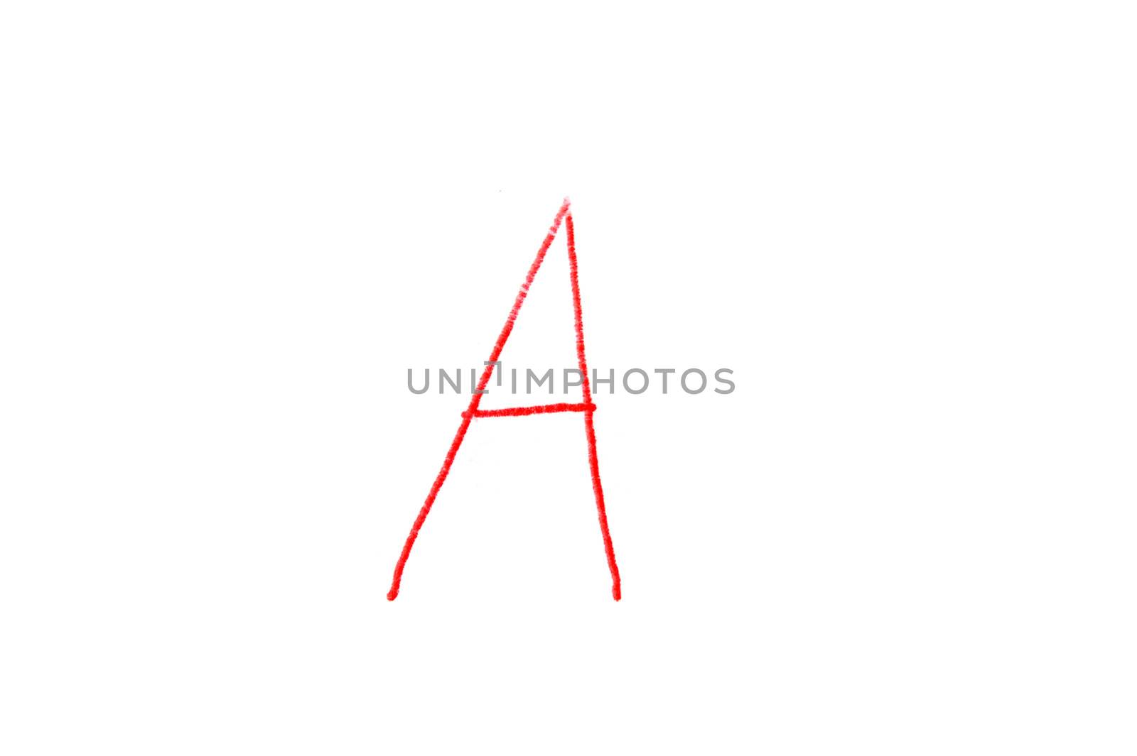 Handwritten Letter Grade A written in red ink