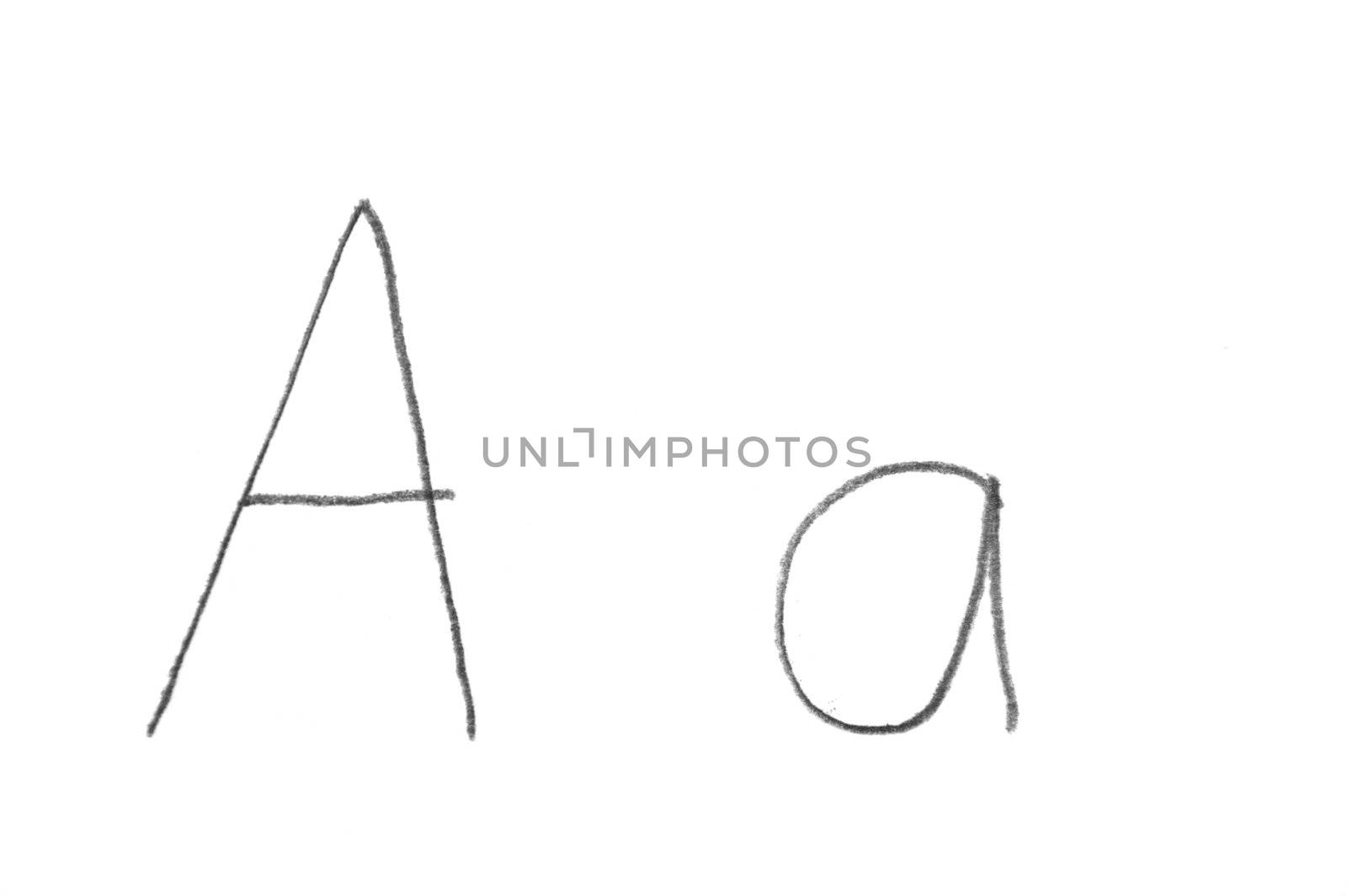 Hand written letter A, both upper and lower case