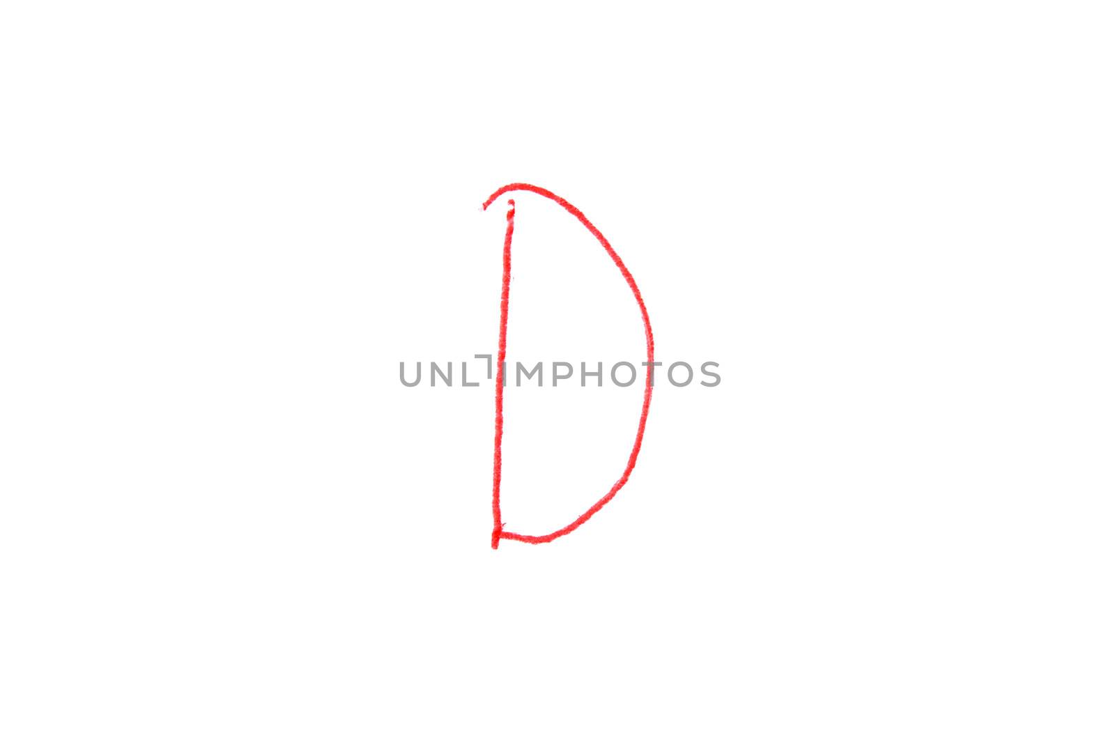 Handwritten Letter Grade D written in red ink