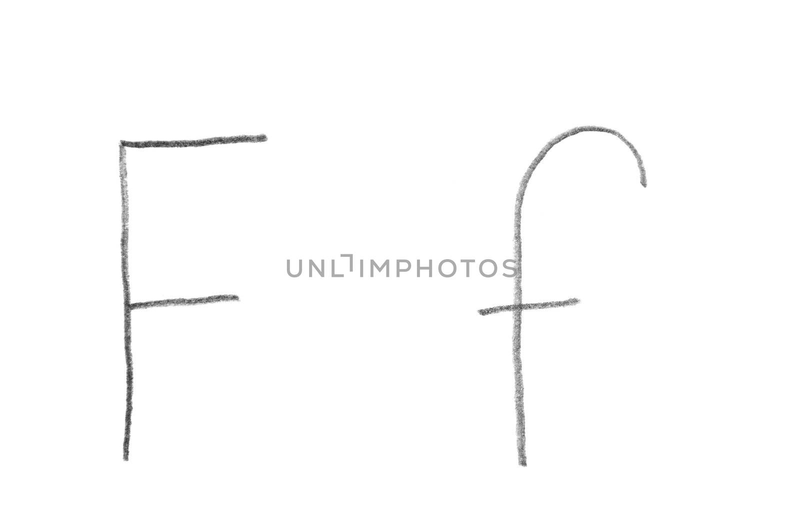 Hand written letter F, both upper and lower case
