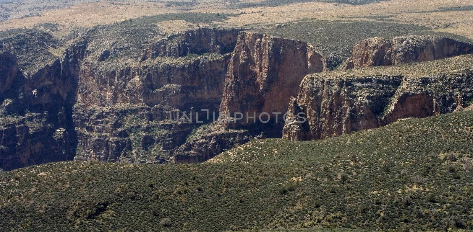 Aerial view on Grand Canyon from the helicopter