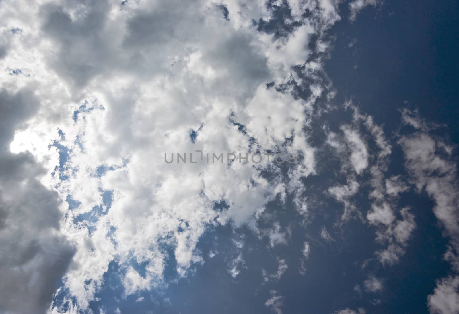Picturesque sky with white clouds background