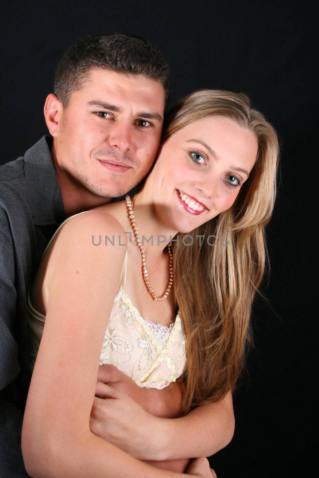 Young couple in love, faces close to one another