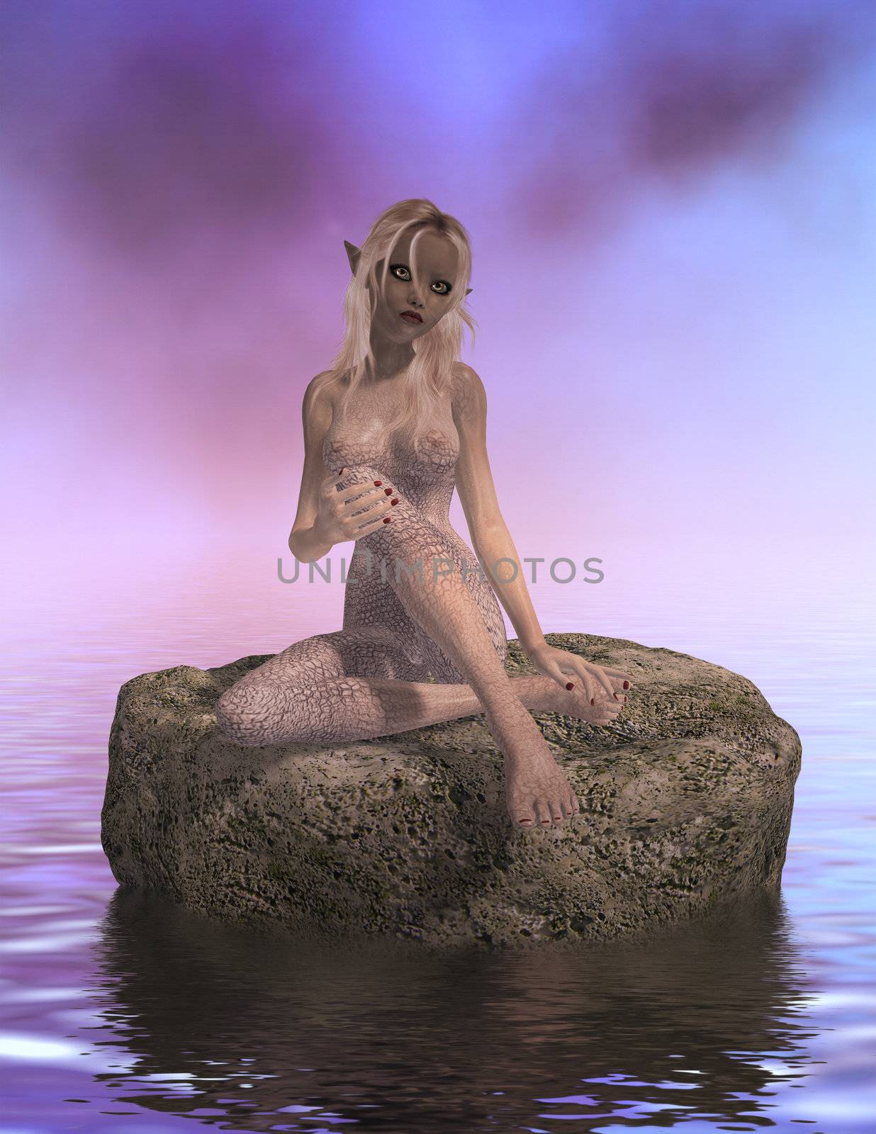 Siren Sitting On A Rock by kathygold