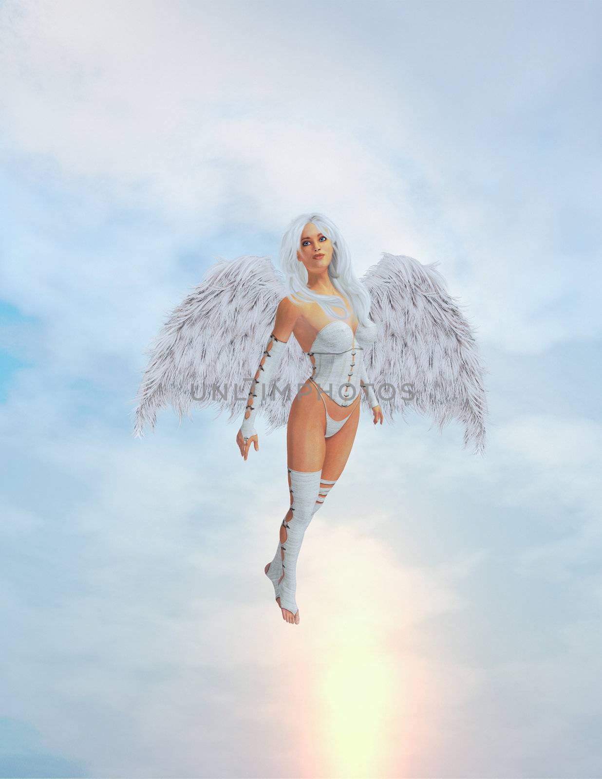 Angel in mid flight