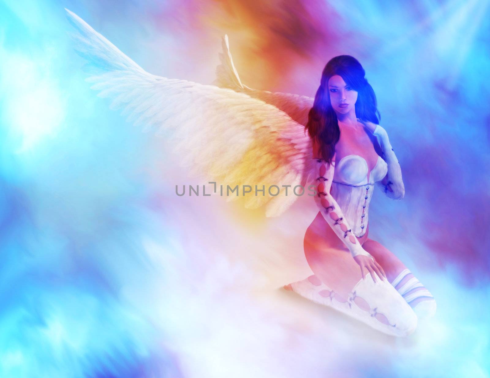 Angel Sitting On Clouds by kathygold