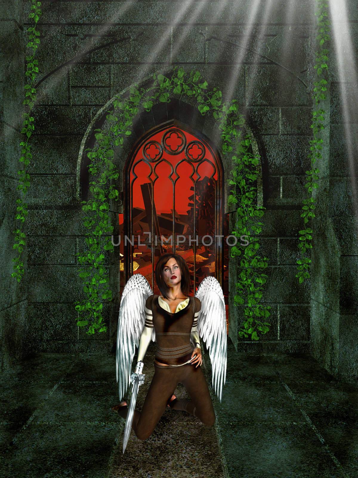 Arch Angel Inside Sanctuary  by kathygold