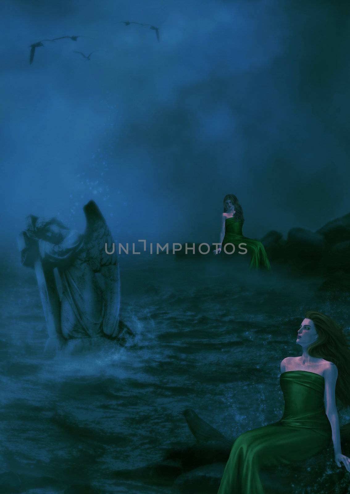 Sirens On Rocks by kathygold