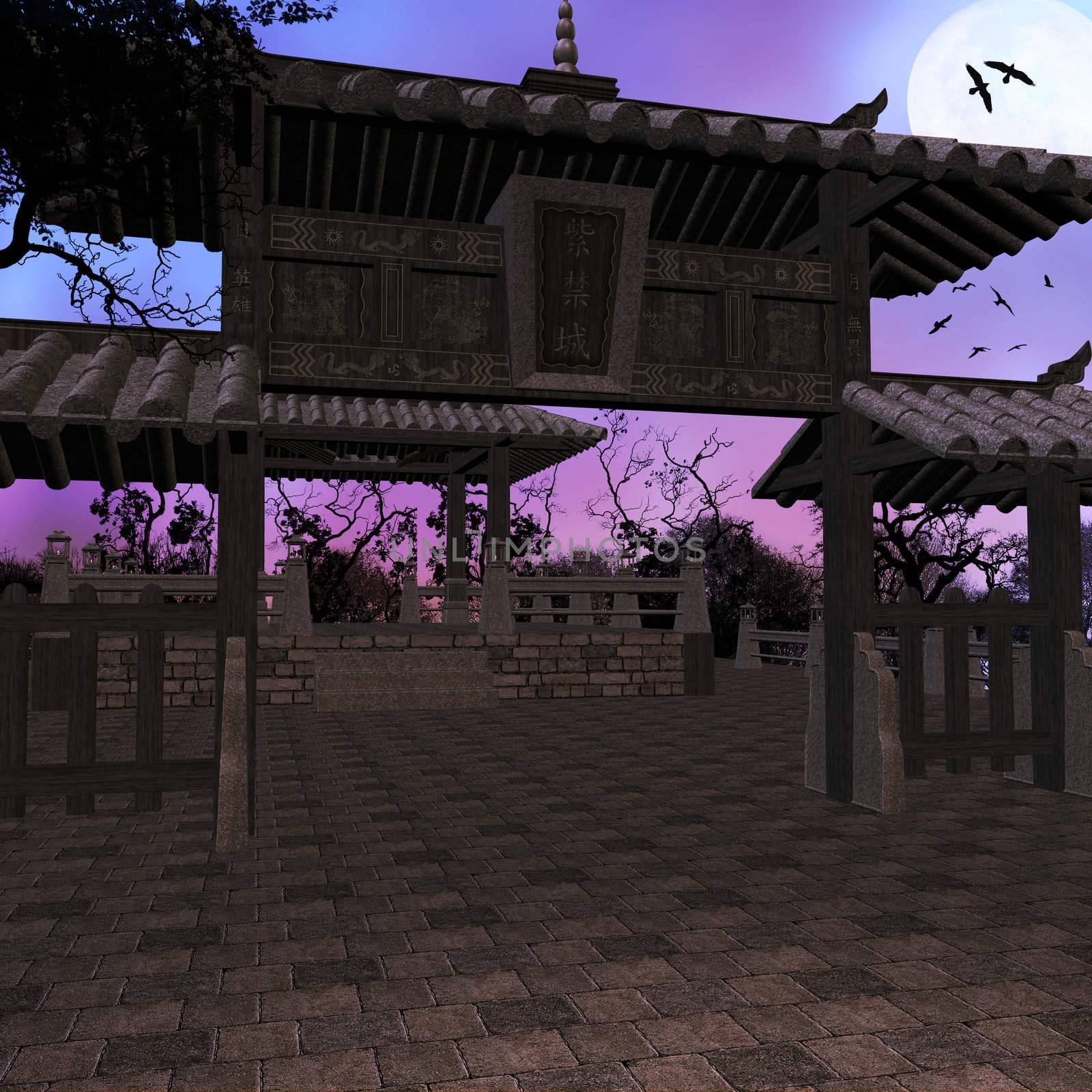 Asian temple background