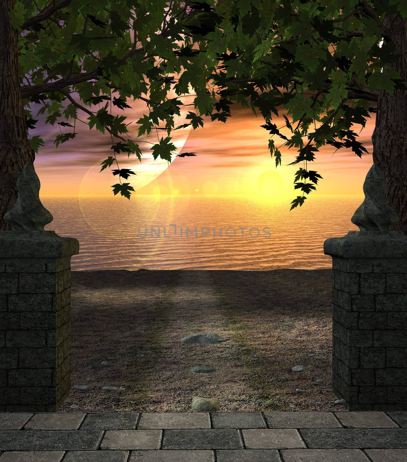 Sunset Outdoor Background by kathygold