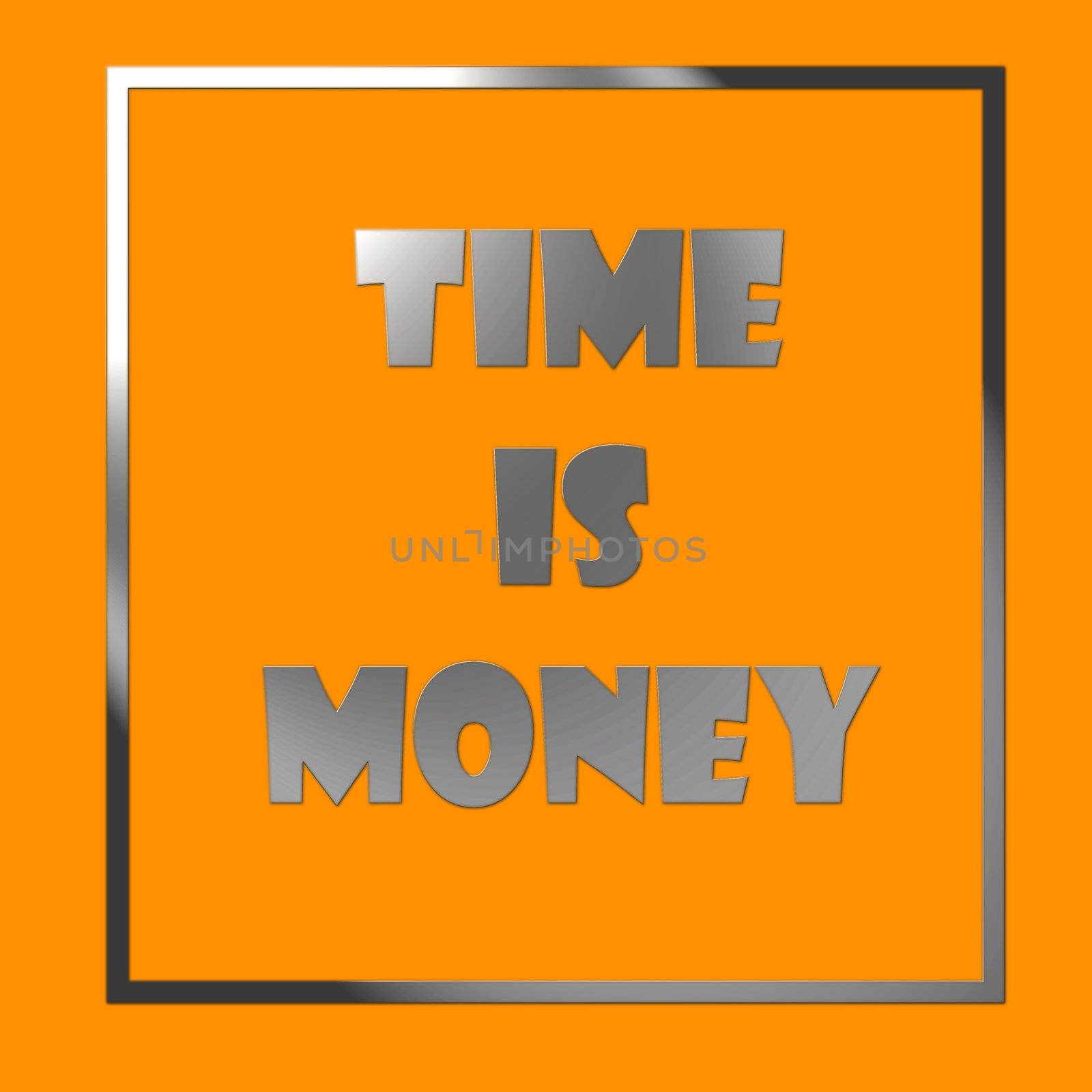 Time is money - illustration chrome effect digital resolution is high.