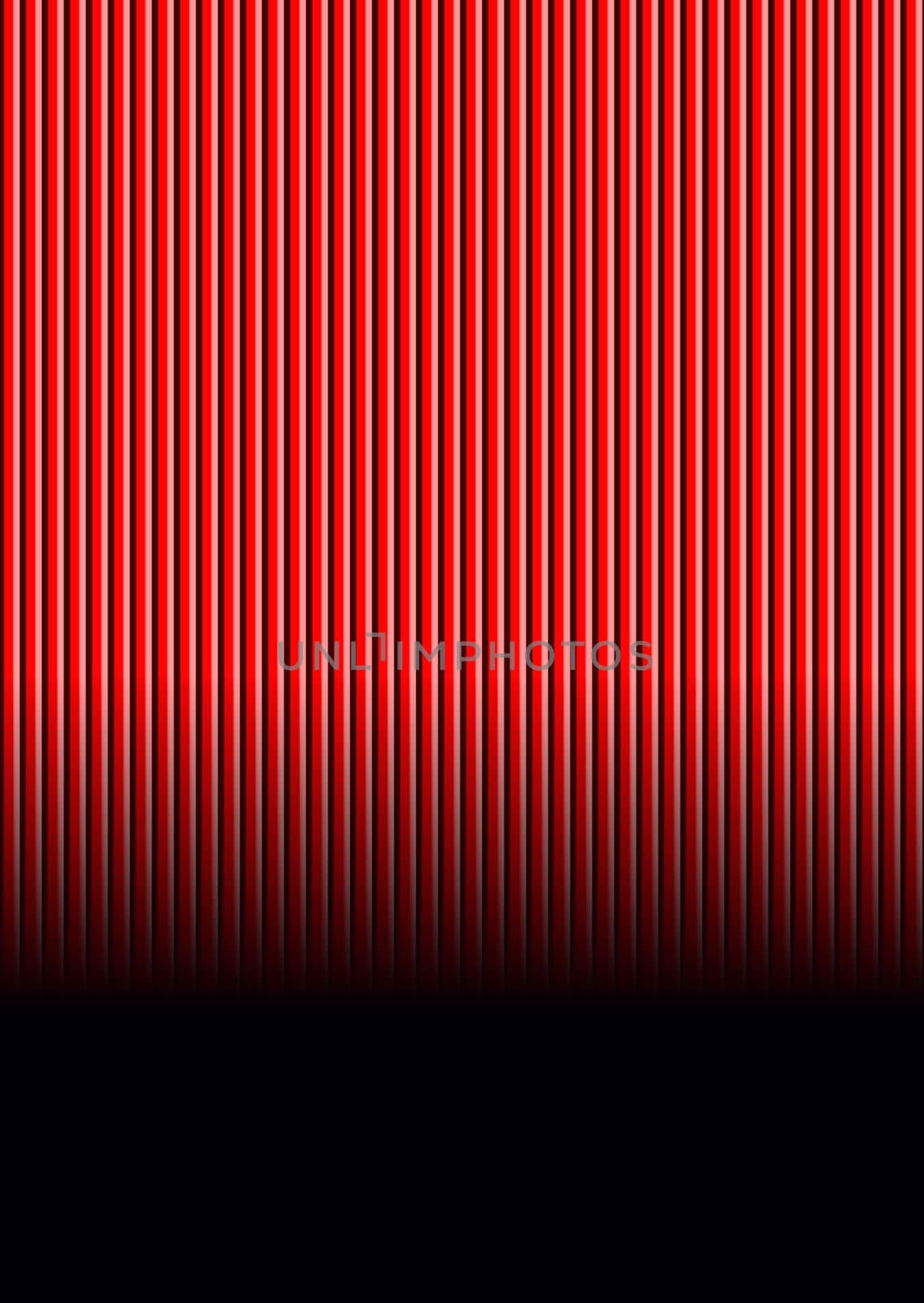 An abstract background of vertical red stripes fading to a curve at the base and merging into black.