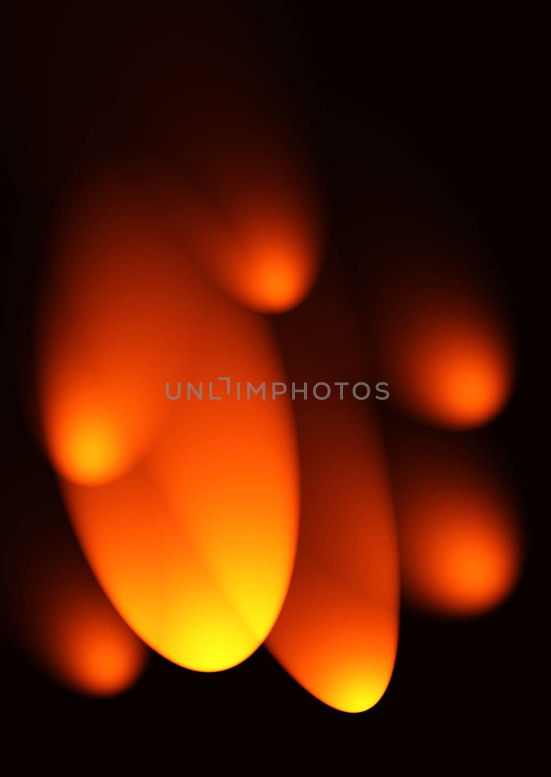 An abstract background in hues of orange and yellow. Playing on light and shapes.