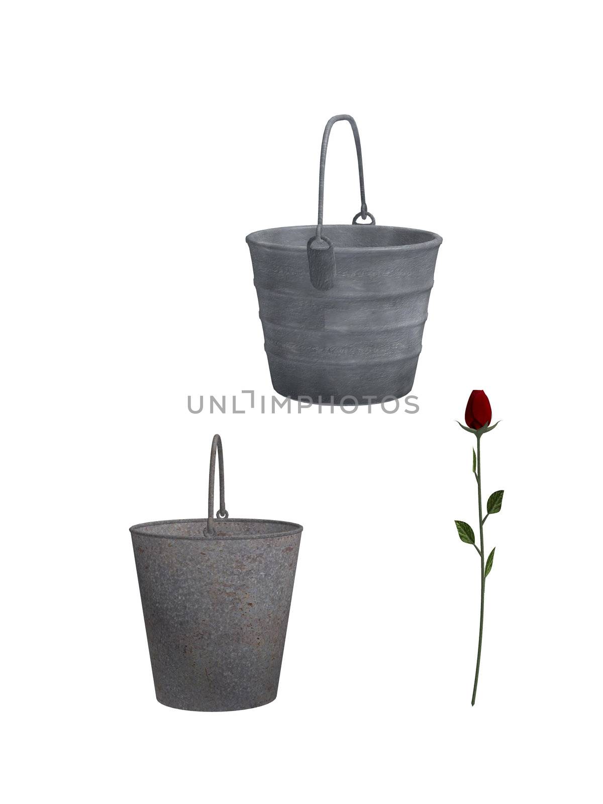 Two buckets and a rose by kathygold